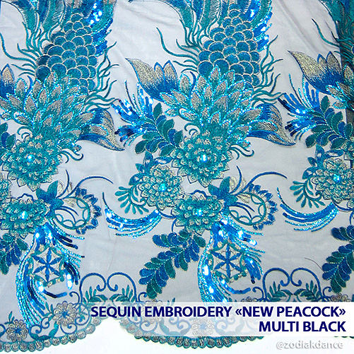 Sequin Embroidery New Peacock
