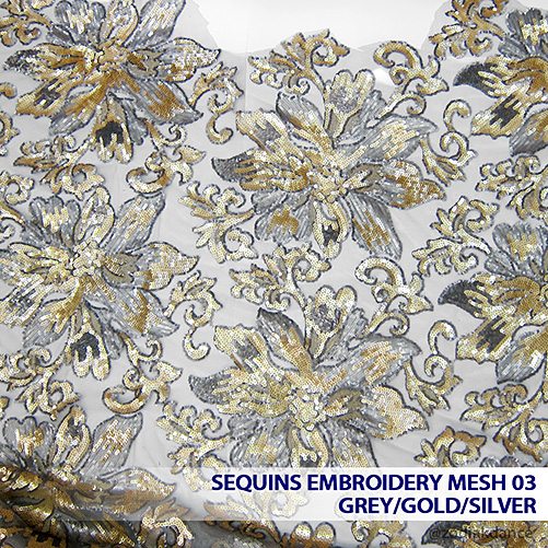 Sequins Embroidery Mesh 03
