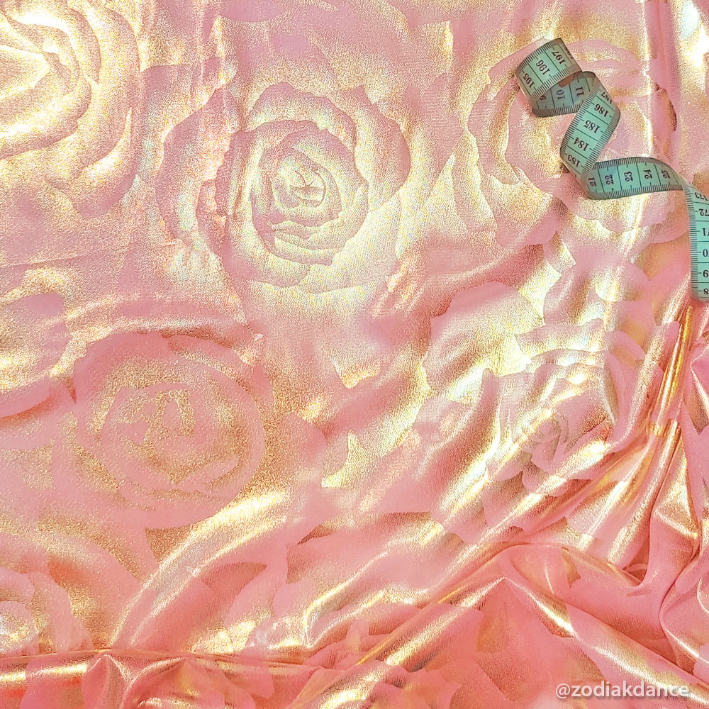 Crepe-Chiffon Metallic Rose Passion Baby Pink/Gold