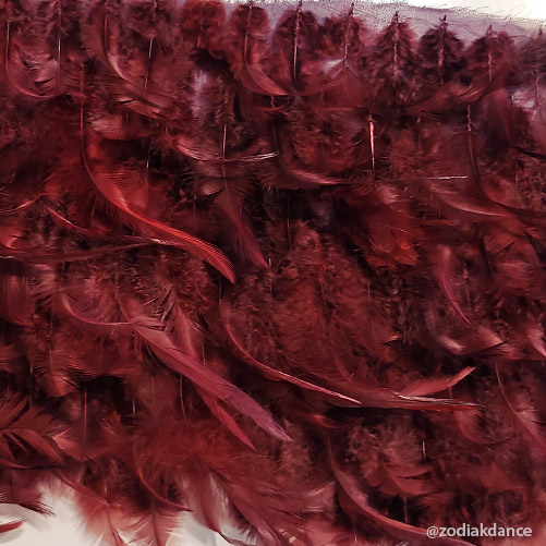 Полотно с перьями для пошива в Салоне Зодиак Oxblood
