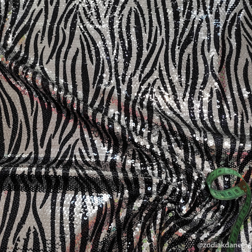 Satin Sequin Print Zebra