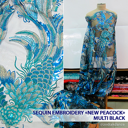 Sequin Embroidery New Peacock