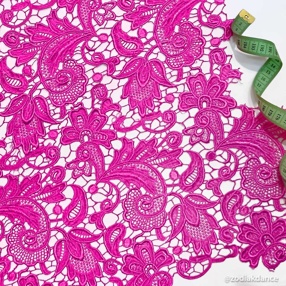 Flower Wave Crochet Lace Electric Pink