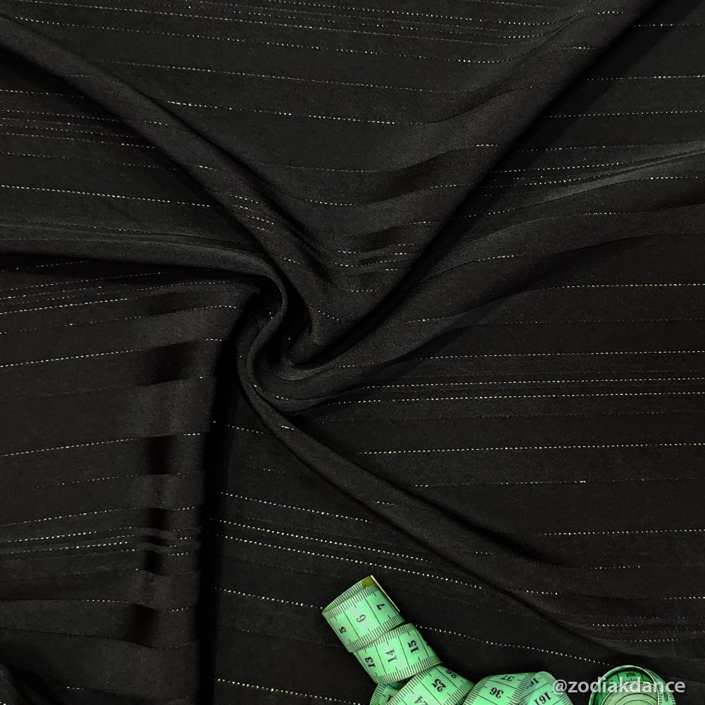 Stretch Gabardine Shaded Striped Black