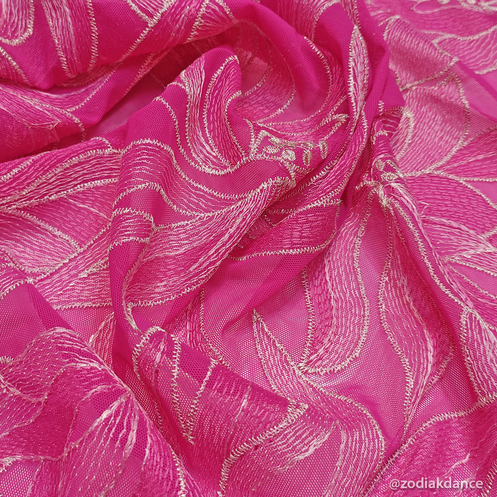 Dancing flower Embroidery on stretch net CA / Стрейчевая сетка с вышивкой «Дансинг Флауэр»