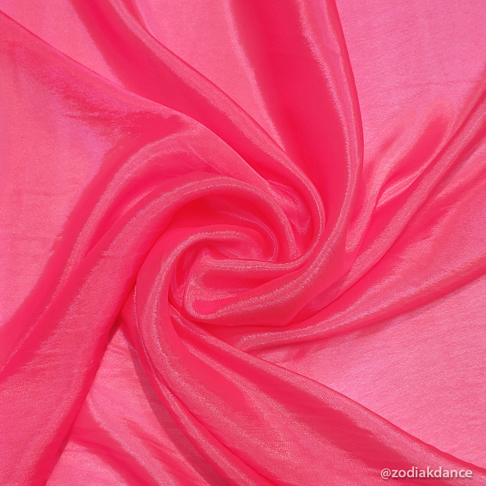 Satin Chiffon Flamingo Pink