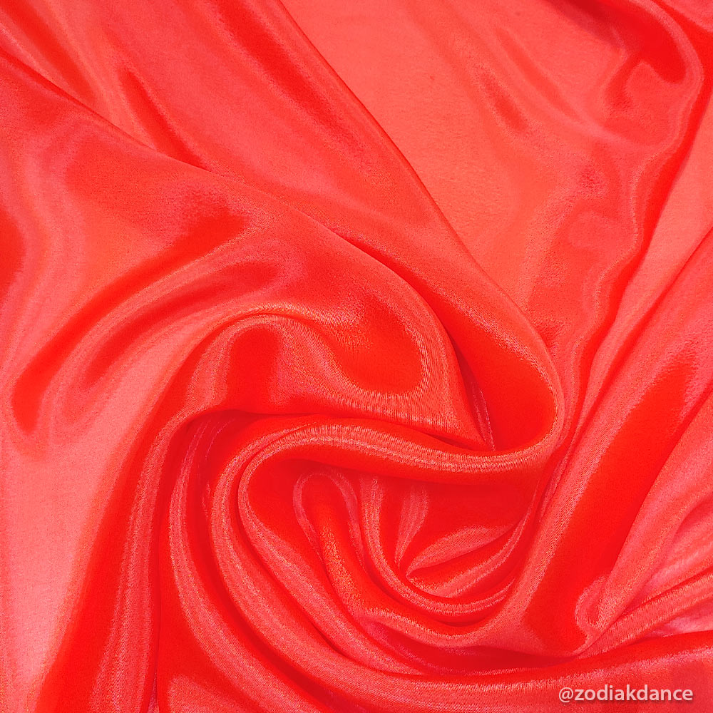 Satin Chiffon Flo Red