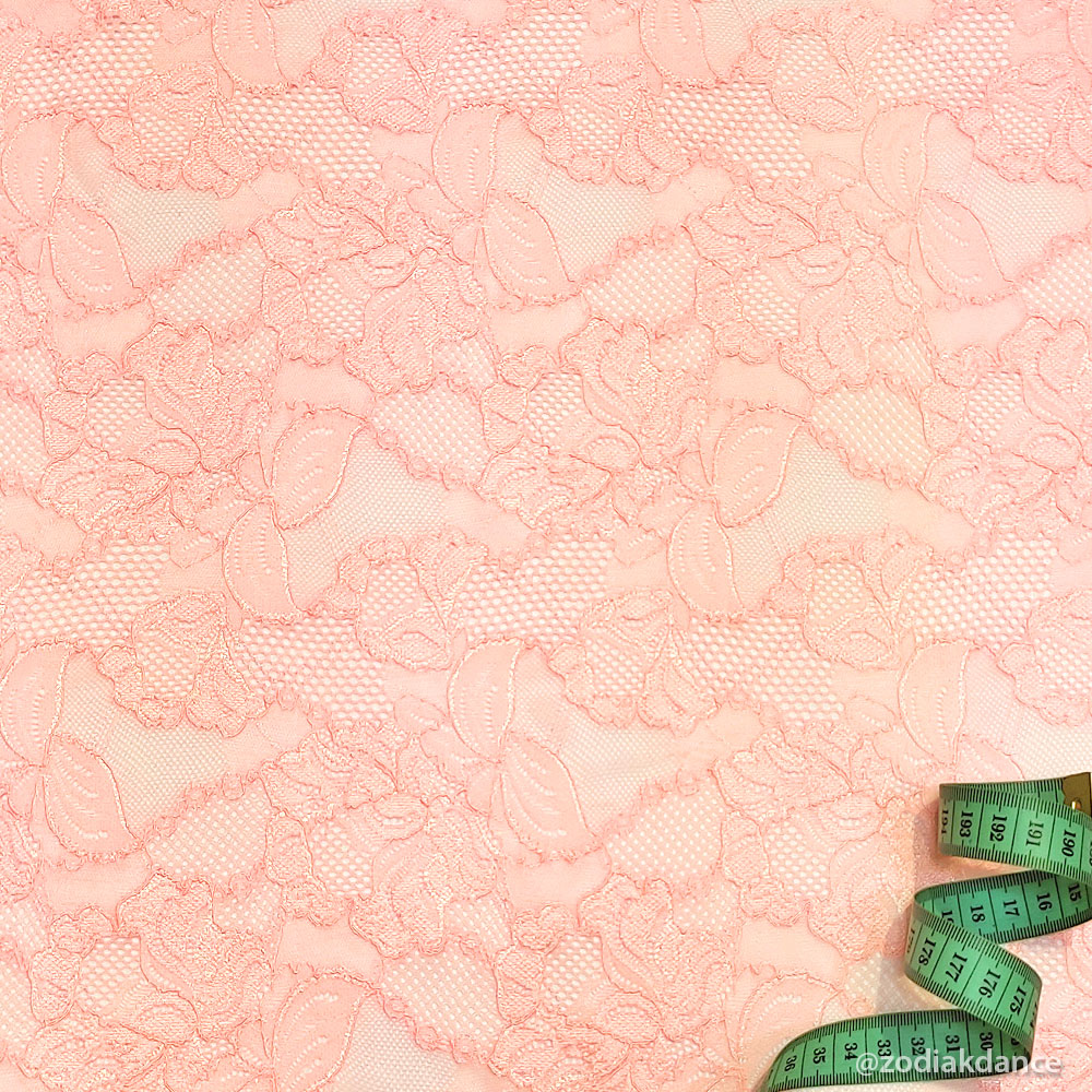 Stretch Lace Floral Cascade Sugar Pink