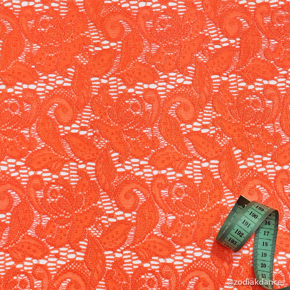 Stretch Lace English Rose Orange