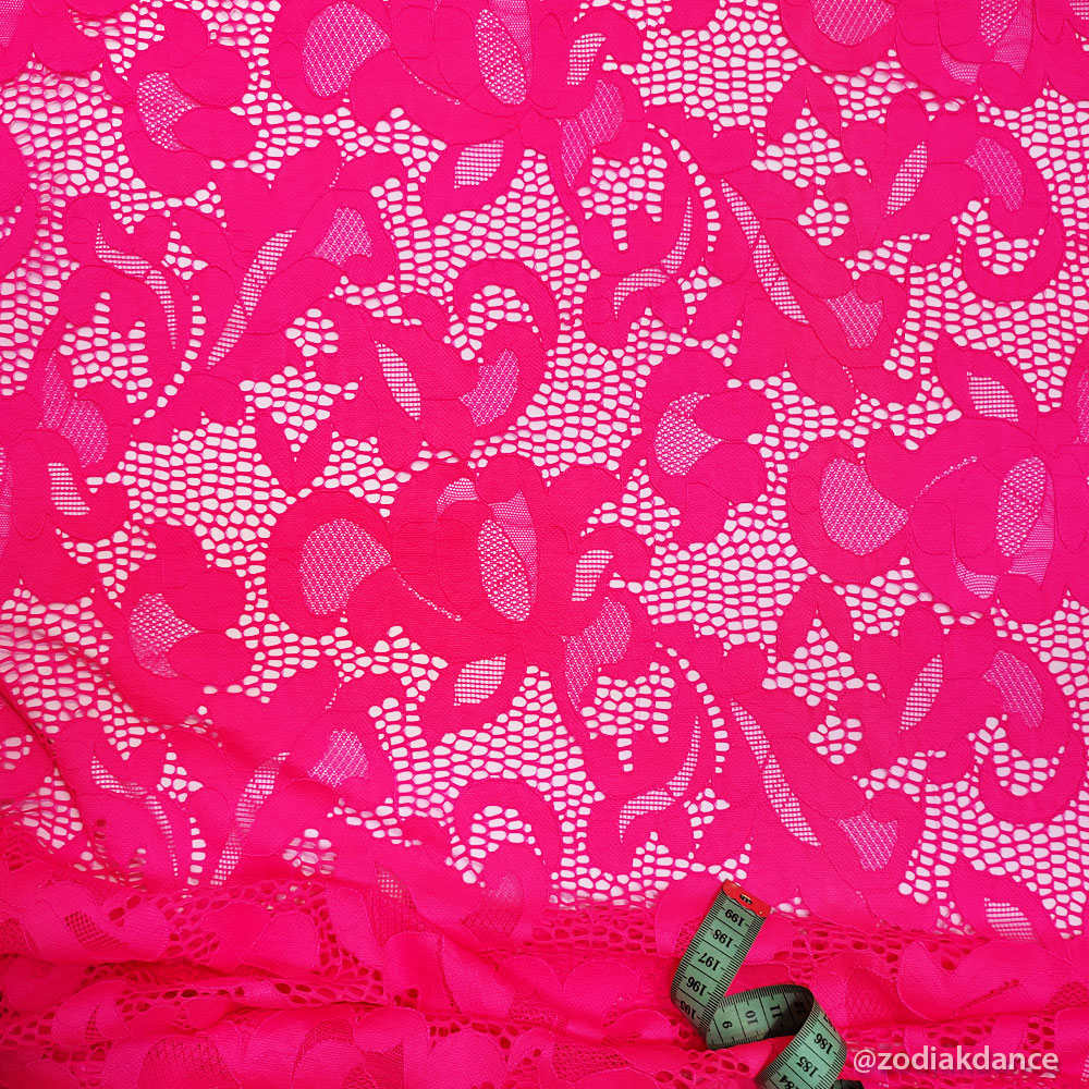 Stretch Lace Geometric Pink Fizz