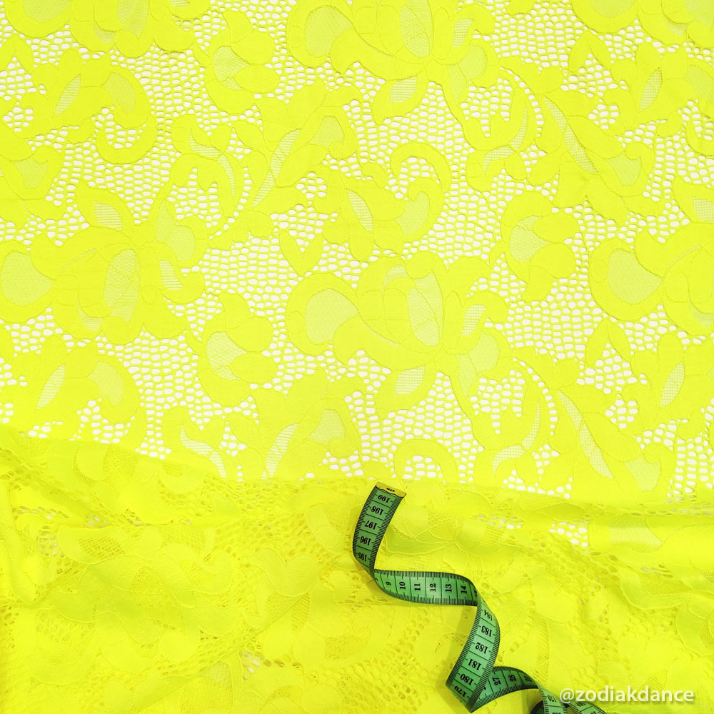 Stretch Lace Geometric Tropic Lime