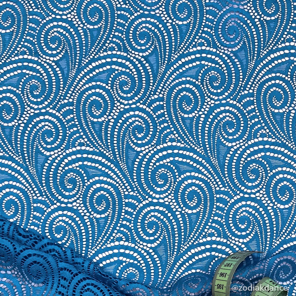 Swirl Stretch Lace Electric Blue