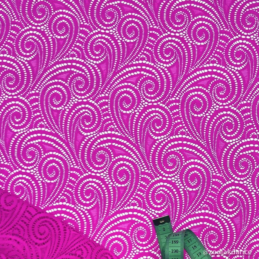 Swirl Stretch Lace Electric Pink